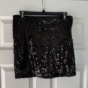 Poof Couture Black Sequin Mini Skirt